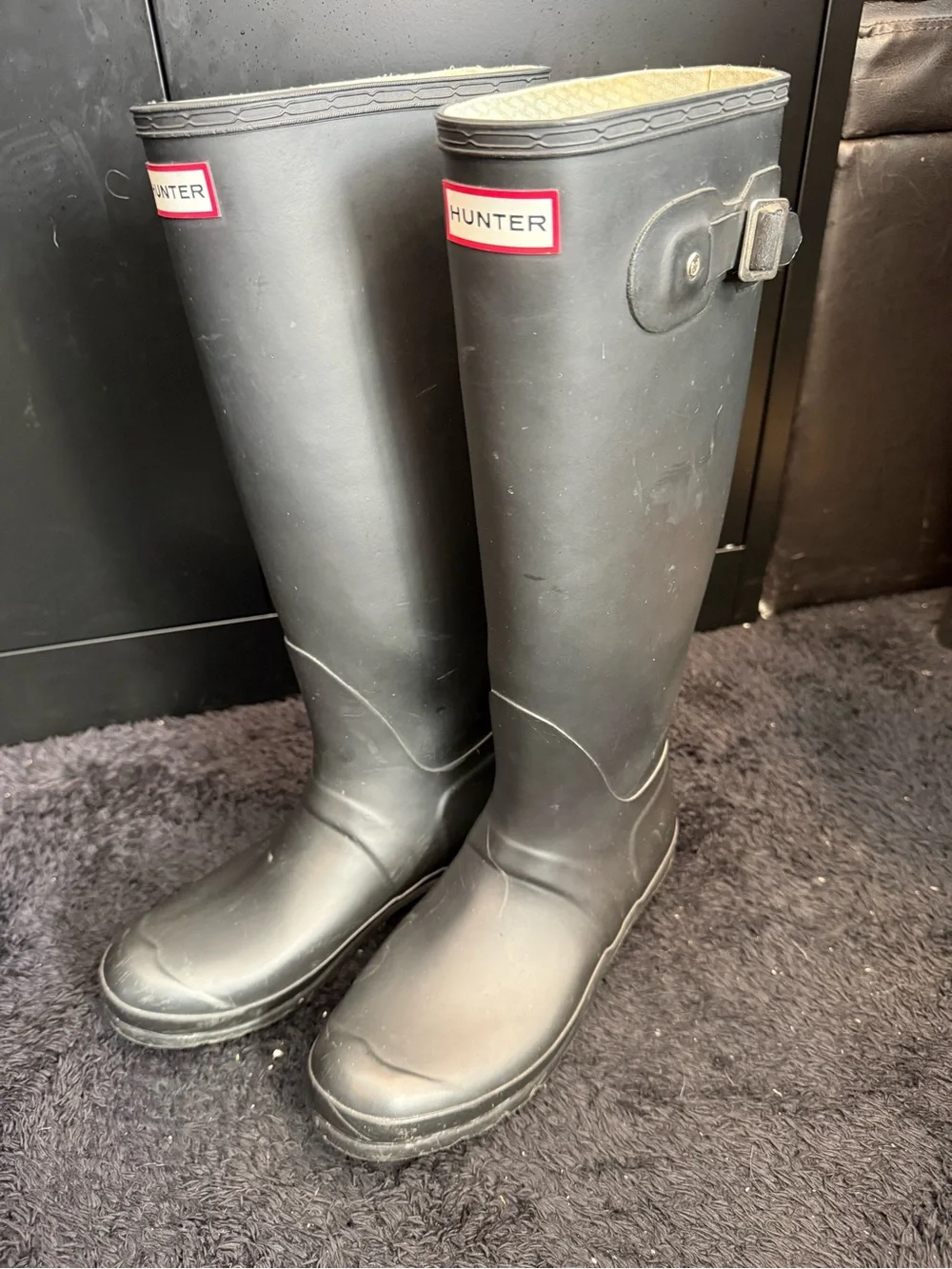 Hunter Women's Tall Matte Black Rain Boot